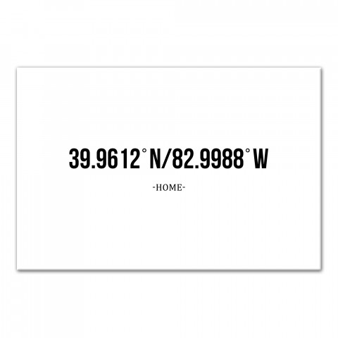 Longitude and Latitude Home Coordinates 12x18 Personalized Canvas Wall Art
