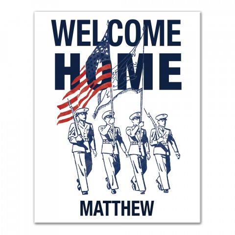 Welcome Home Soldier 11x14 Personalized Canvas Wall Art