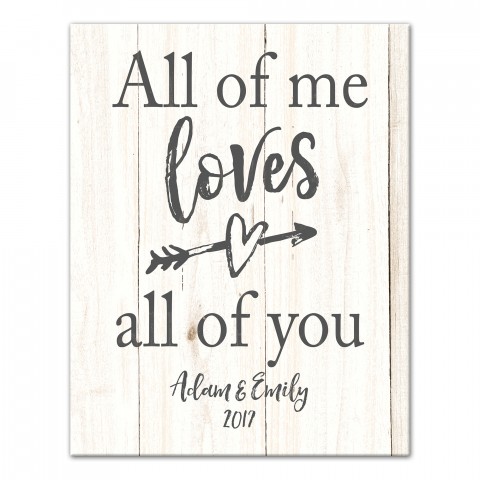 Personalized Name & Date Love All of You Canvas Print