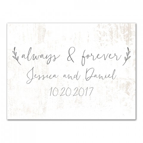 Personalized Name & Date Always and Forever Canvas Print