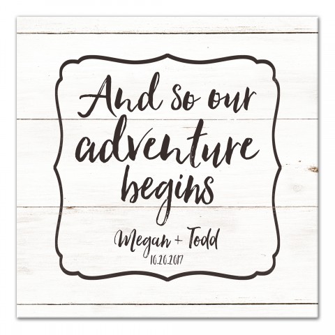 Personalized Name & Date Adventure Begins Canvas Print