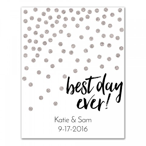 Personalized Name and Date Best Day Ever Canvas Print