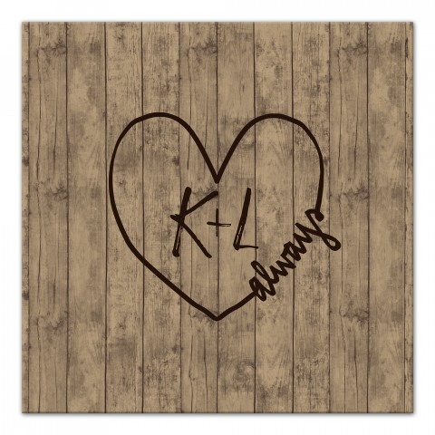 Personalized Initial Heart Brown Canvas Print