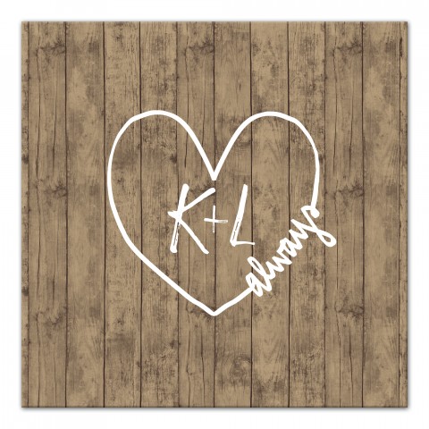 Personalized Initial Heart White Canvas Print