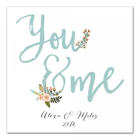 Personalized Name and Date You & Me Canvas Print