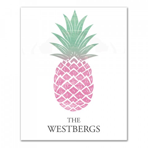 Tropical Pineapple 16x20 Personalized Canvas Wall Art