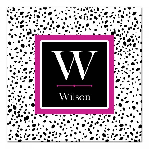Dalmation Spots Monogram 16x16 Personalized Canvas Wall Art
