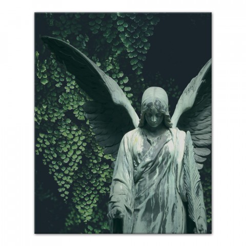 Cemetary Angel Ivy 16x20 Canvas Wall Art