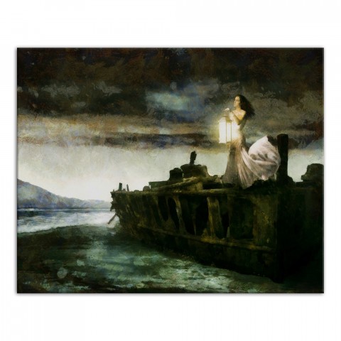 Waiting for Sailor 16x20 Canvas Wall Art