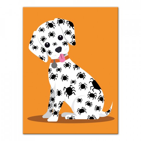 Halloween Spider Dalmatian 18x24 Canvas Wall Art