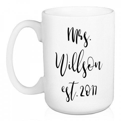 Mrs. Date 15 oz Personalized Mug