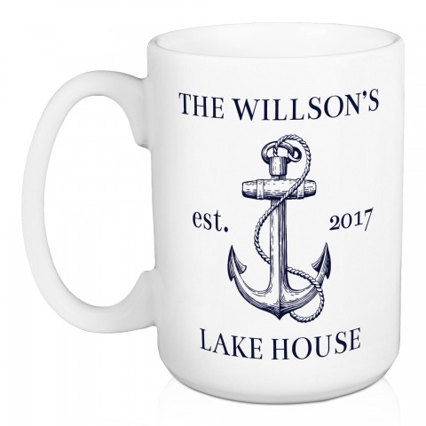 Lake House Anchor 15 oz Personalized Mug