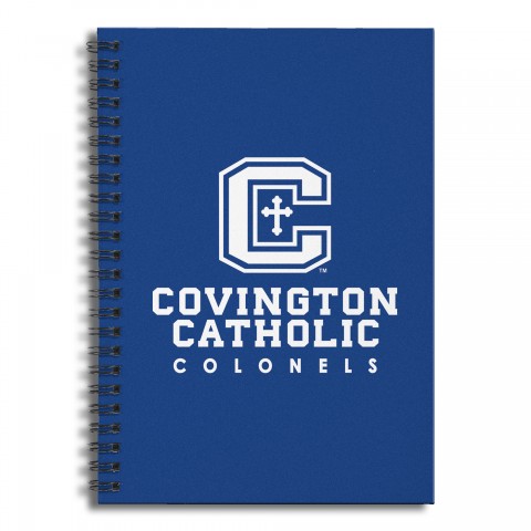 Cov Cath Blue and White 6x8 Ruled Spiral Notebook