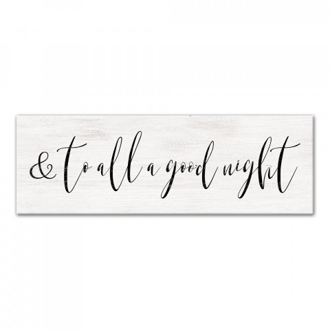 And to All A Good Night Typography 12x18 Canvas Wall Art
