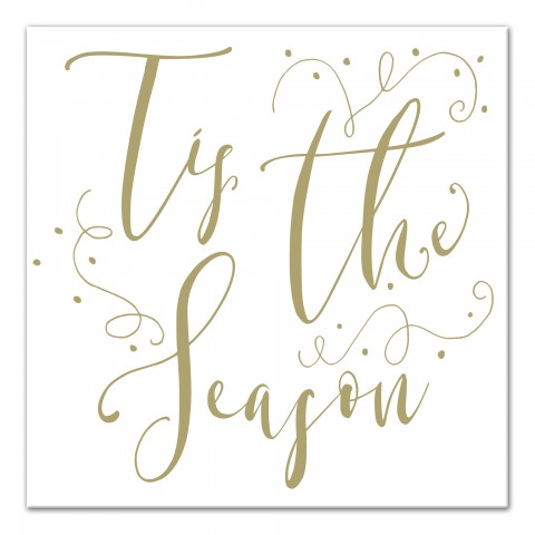 Tis The Season Script 16x16 Canvas Wall Art