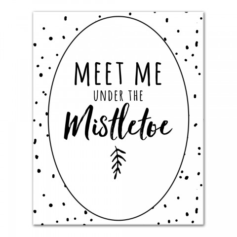 Meet Me Under the Mistletoe Dots 16x20 Canvas Wall Art