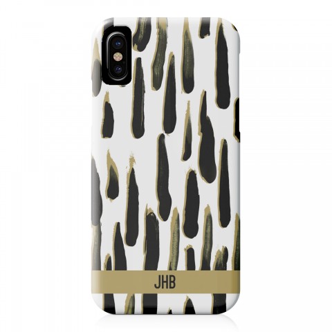 Black and Gold Paint Strokes iPhone Case