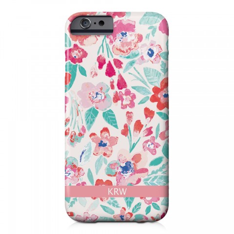 Coral Patchy Flowers iPhone 6 Personalized Barely There Case