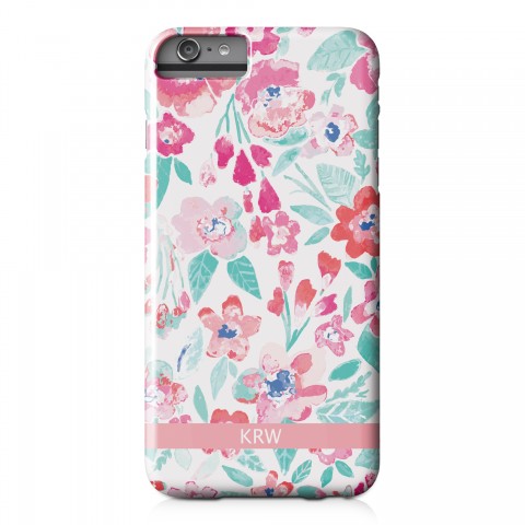 Coral Patchy Flowers iPhone 6 Plus Personalized Barely There Case