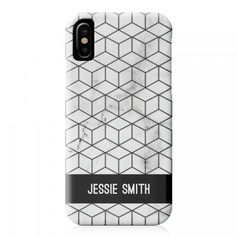 Black Box Marble iPhone X Personalized Barely There Case