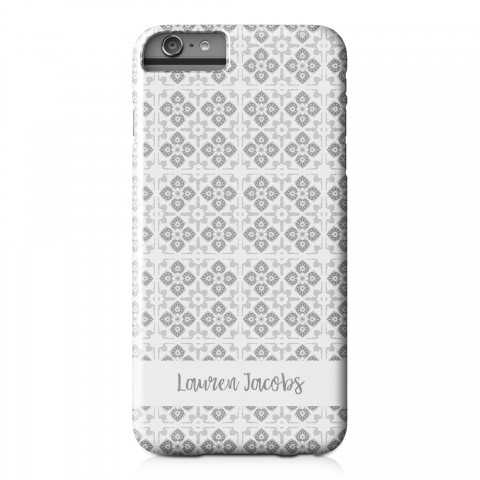 Gray Boho Tile iPhone 6 Plus Personalized Barely There Case