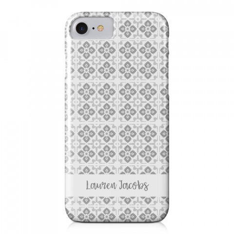 Gray Boho Tile iPhone 8 Personalized Barely There Case