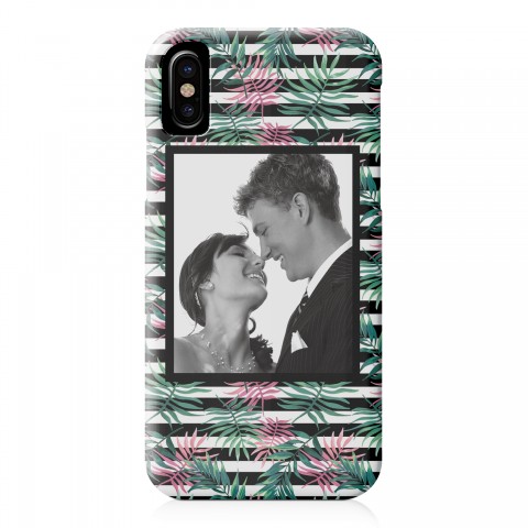Pink Palm Stripes iPhone Case