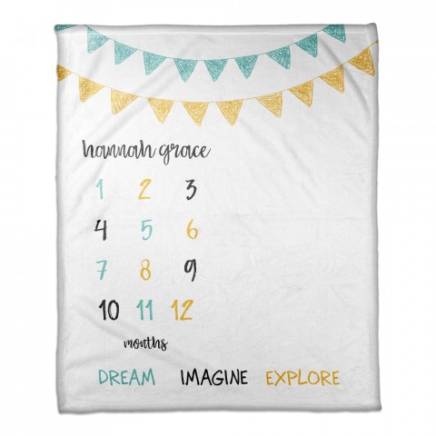 Dream Imagine Explore 50x60 Personalized Coral Fleece Blanket