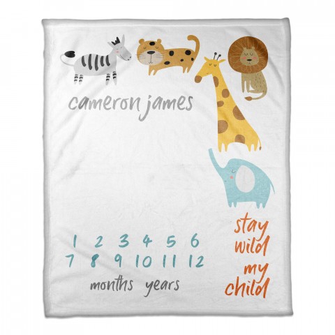 Stay Wild my Child 50x60 Personalized Coral Fleece Blanket