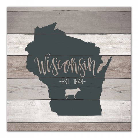 Wisconsin Established 16x16 Canvas Wall Art