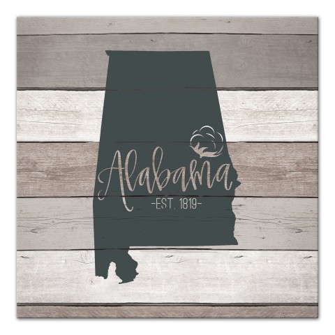 Alabama Established 16x16 Canvas Wall Art