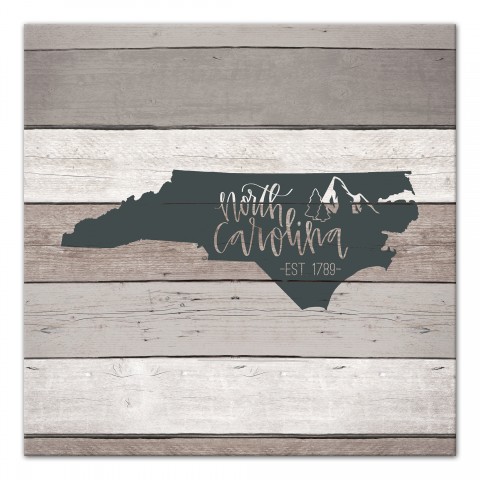 North Carolina Established 16x16 Canvas Wall Art