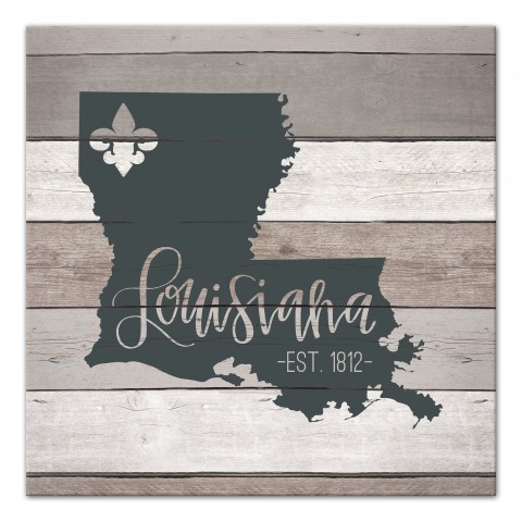 Louisiana Established 16x16 Canvas Wall Art