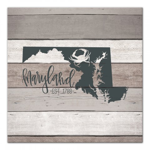 Maryland Established 16x16 Canvas Wall Art