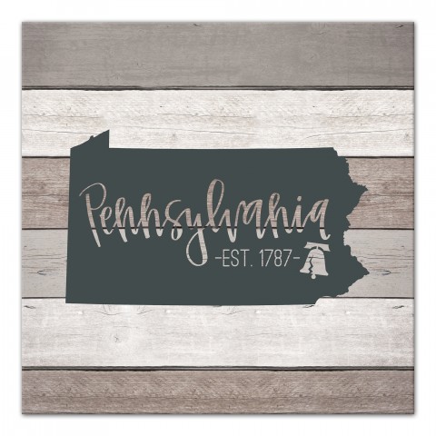 Pennsylvania Established 16x16 Canvas Wall Art