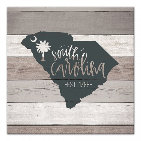 South Carolina Established 16x16 Canvas Wall Art