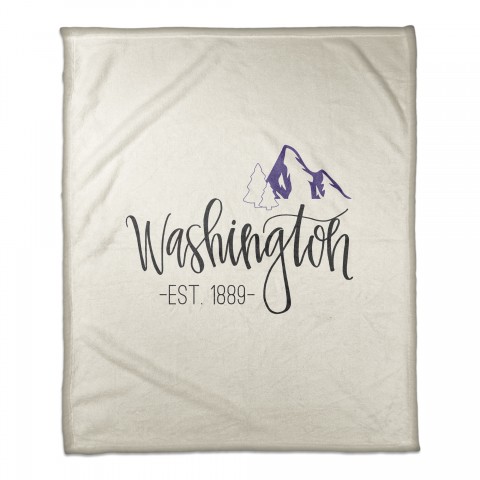 Washington Established 50x60 Coral Fleece Blanket