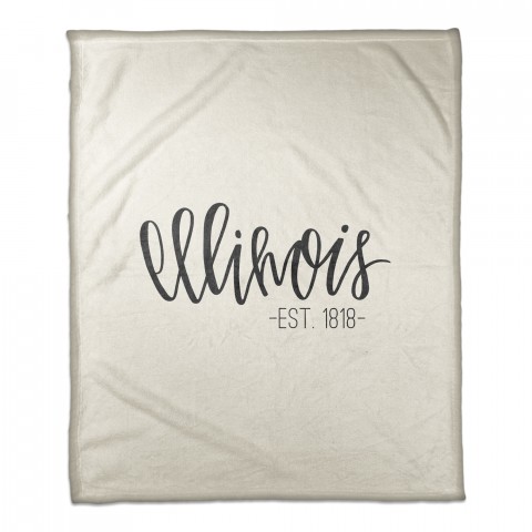 Illinois Established 50x60 Coral Fleece Blanket
