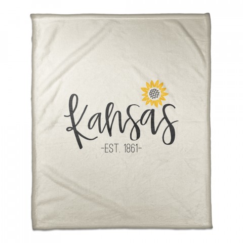 Kansas Established 50x60 Coral Fleece Blanket