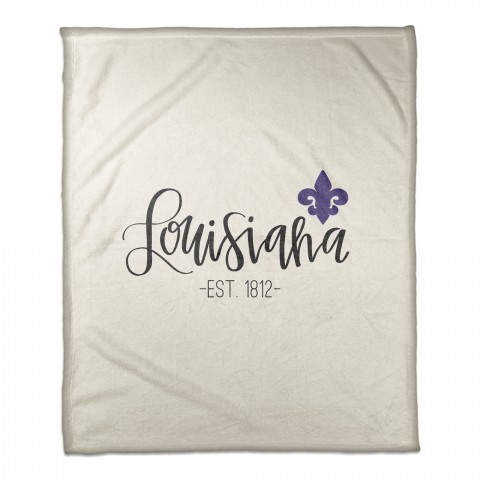 Louisiana Established 50x60 Coral Fleece Blanket