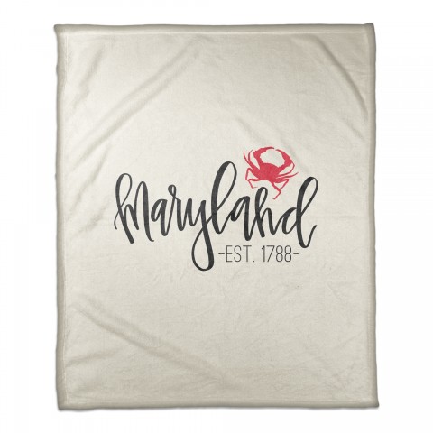 Maryland Established 50x60 Coral Fleece Blanket