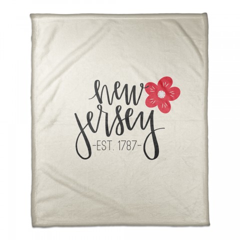 New Jersey Established 50x60 Coral Fleece Blanket