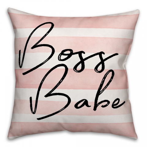 Boss Babe Stripes 18x18 Spun Poly Pillow