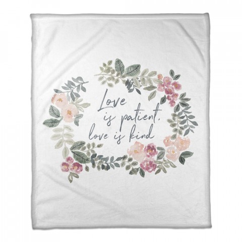 Love is Patient Love is Kind 50x60 Coral Fleece Blanket