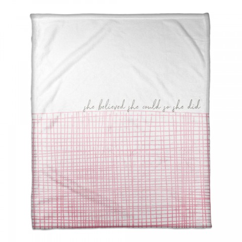 She Believed she Could so she Did 50x60 Coral Fleece Blanket