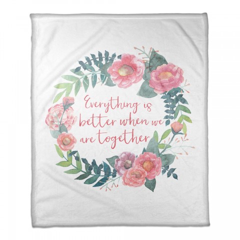 Everything is Better 50x60 Coral Fleece Blanket
