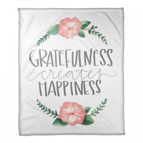 Gratefulness Creates Happiness 50x60 Coral Fleece Blanket