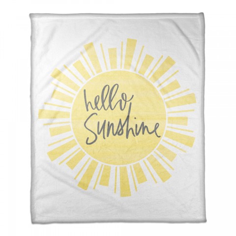 Hello Sunshine 50x60 Coral Fleece Blanket