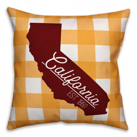 California Buffalo Check 18x18 Spun Poly Pillow