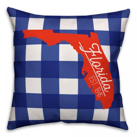 Florida Buffalo Check 18x18 Spun Poly Pillow